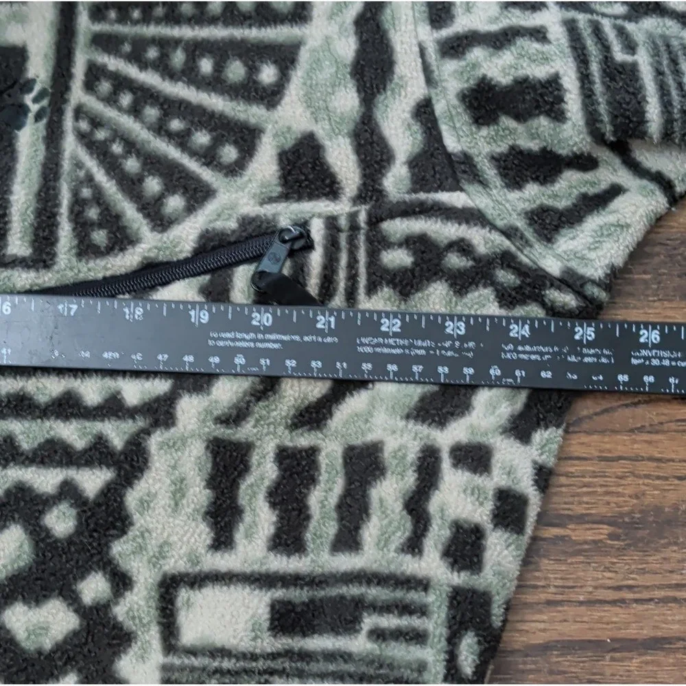 Vntg Jack Wolfskin Native Aztec Pullover 1/2 Zip Fleece Sz L USA Patagonia Vibes